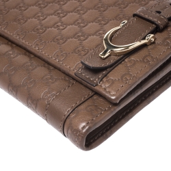 Gucci Brown Micro Guccissima Leather Nice Continental Wallet