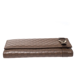 Gucci Brown Micro Guccissima Leather Nice Continental Wallet