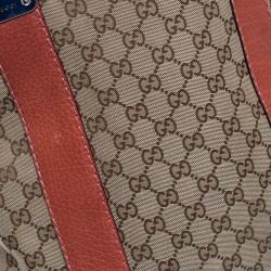 Pre Owned حقيبة يد غوتشي بامبو بار متوسطة كانفاس GG بيج/ بنفسجية