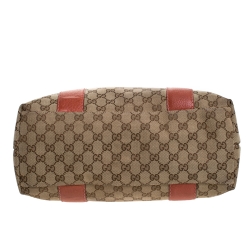 Pre Owned حقيبة يد غوتشي بامبو بار متوسطة كانفاس GG بيج/ بنفسجية