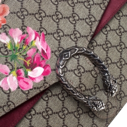 Pre Owned حقيبة كتف غوتشي Dionysus  متوسطة سويدي وكانفاس سوبريم GG حمراء / بيج