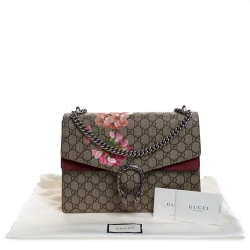 Pre Owned حقيبة كتف غوتشي Dionysus  متوسطة سويدي وكانفاس سوبريم GG حمراء / بيج
