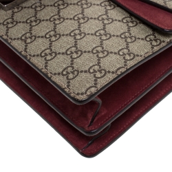 Pre Owned حقيبة كتف غوتشي Dionysus  متوسطة سويدي وكانفاس سوبريم GG حمراء / بيج