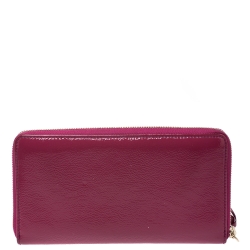 Gucci Fuchsia Patent Leather Soho Zip Around Wallet