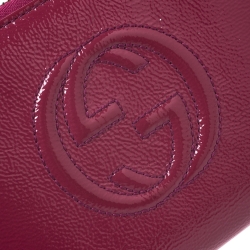 Gucci Fuchsia Patent Leather Soho Zip Around Wallet