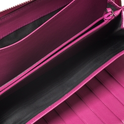 Gucci Fuchsia Patent Leather Soho Zip Around Wallet