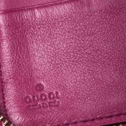Gucci Fuchsia Patent Leather Soho Zip Around Wallet