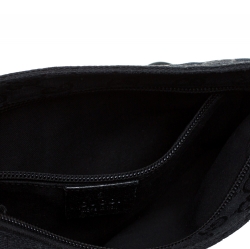 Pre Owned Gucci Black GG Canvas and Leather Messenger Bag