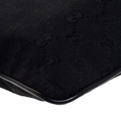 Pre Owned Gucci Black GG Canvas and Leather Messenger Bag