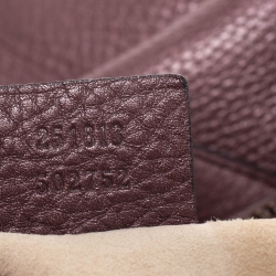 Pre Owned Gucci Metallic Burgundy Leather Large 1973 Satchel