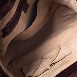 Pre Owned Gucci Metallic Burgundy Leather Large 1973 Satchel