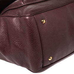 Pre Owned Gucci Metallic Burgundy Leather Large 1973 Satchel