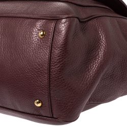 Pre Owned Gucci Metallic Burgundy Leather Large 1973 Satchel