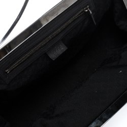 Pre Owned Gucci Black Canvas and Leather Frame Shoulder Bag