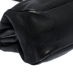Pre Owned Gucci Black Canvas and Leather Frame Shoulder Bag