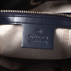 Pre Owned Gucci Blue Diamante Leather Bucket Bag