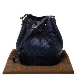 Pre Owned Gucci Blue Diamante Leather Bucket Bag