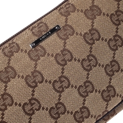 مملوكة مسبقًا Gucci Beige/Brown GG Canvas and Leather Boat Pochette Bag