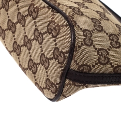 مملوكة مسبقًا Gucci Beige/Brown GG Canvas and Leather Boat Pochette Bag