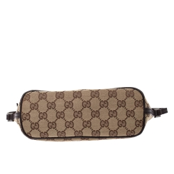 مملوكة مسبقًا Gucci Beige/Brown GG Canvas and Leather Boat Pochette Bag