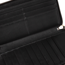 Gucci Black Matelasse Leather GG Marmont Zip Around Wallet