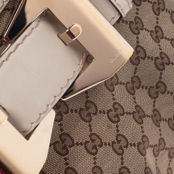مملوكة مسبقًا Gucci Beige GG Canvas Canvas and Leather Small Queen Hobo