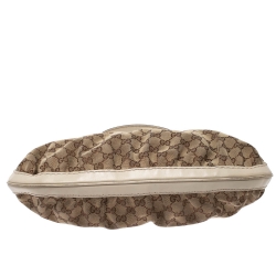 مملوكة مسبقًا Gucci Beige GG Canvas Canvas and Leather Small Queen Hobo