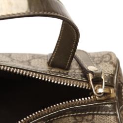 Pre Owned Gucci Brown GG Supreme Canvas And Leather Joy Boston Bag