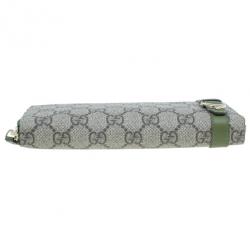 Pre Owned Gucci Beige Canvas Nice GG Supreme Zip Around Wallet