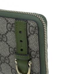 Pre Owned Gucci Beige Canvas Nice GG Supreme Zip Around Wallet