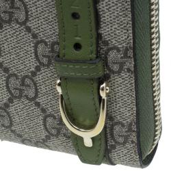 Pre Owned Gucci Beige Canvas Nice GG Supreme Zip Around Wallet