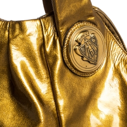 Pre Owned Gucci Bronze Patent Leather Large Hysteria Hobo