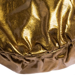 Pre Owned Gucci Bronze Patent Leather Large Hysteria Hobo