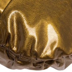 Pre Owned Gucci Bronze Patent Leather Large Hysteria Hobo