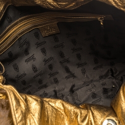 Pre Owned Gucci Bronze Patent Leather Large Hysteria Hobo