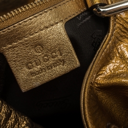 Pre Owned Gucci Bronze Patent Leather Large Hysteria Hobo