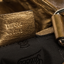 Pre Owned Gucci Bronze Patent Leather Large Hysteria Hobo