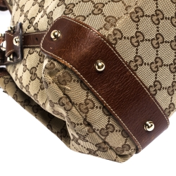 Pre Owned Gucci Brown/Beige GG Canvas and Leather Medium Pelham Shoulder Bag