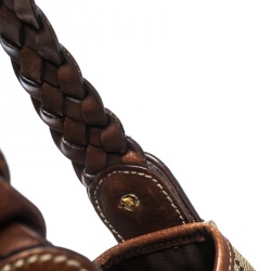 Pre Owned Gucci Brown/Beige GG Canvas and Leather Medium Pelham Shoulder Bag