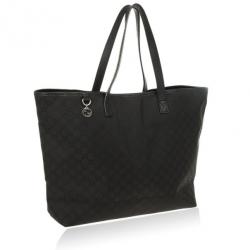 Pre Owned Gucci Black GG Monogram Canvas &amp; Leather Large Tote Bag