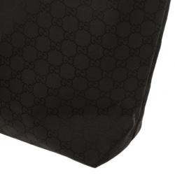 Pre Owned Gucci Black GG Monogram Canvas &amp; Leather Large Tote Bag