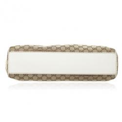 Pre Owned Gucci Beige and Ivory Monogram Charmy Hobo