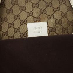 Pre Owned Gucci Beige and Ivory Monogram Charmy Hobo