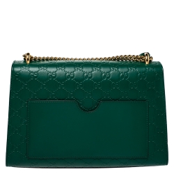 Gucci Green Guccissima Leather Medium Padlock Shoulder Bag