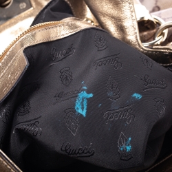 مملوكة مسبقًا Gucci Beige/Gold GG Crystal Canvas and Leather Medium Babouska Indy Hobo