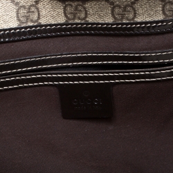 مملوكة مسبقًا Gucci Beige/Brown GG Supreme Canvas and Patent Leather Jackie O Hobo