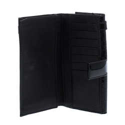 Pre Owned Gucci Black Microguccissima Patent Leather Nice Continental Wallet