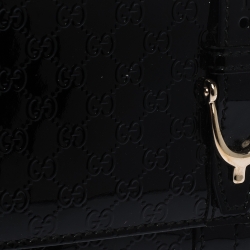 Pre Owned Gucci Black Microguccissima Patent Leather Nice Continental Wallet