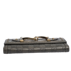Gucci Grey Guccissima Leather Continental Wallet