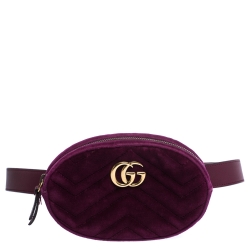 Authentic Gucci Purple Velvet Marmont GG Belt Bag BNWT 75cm - 30Inches